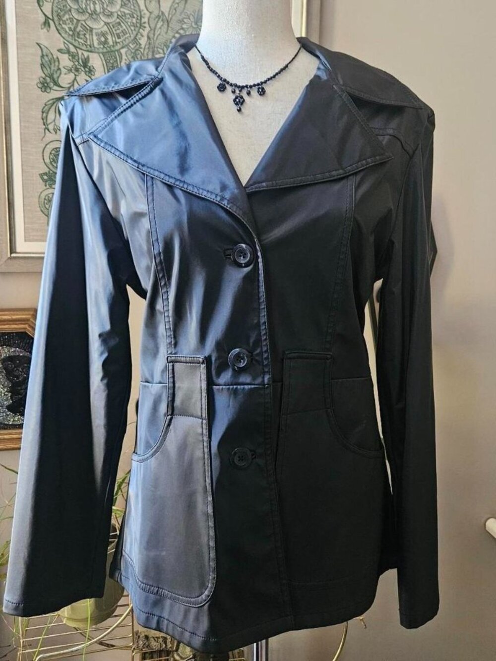 Vtg Coolwear Large Blazer Jacket, Pockets Lightweight Office, City, Soft Goth